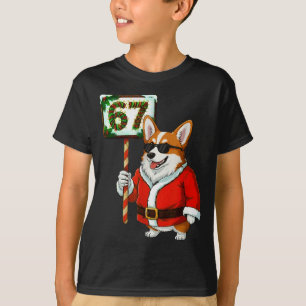 67 Meme Lustiger Sechs Sieben Weihnachten Corgi Hu T-Shirt