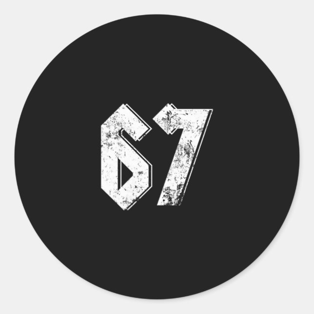 67 Meme Lustiges Six Seven Meme 6 7  Runder Aufkleber (Vorderseite)