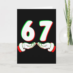 67 Meme Lustiges Six Seven Weihnachts-Shirt Männer Karte