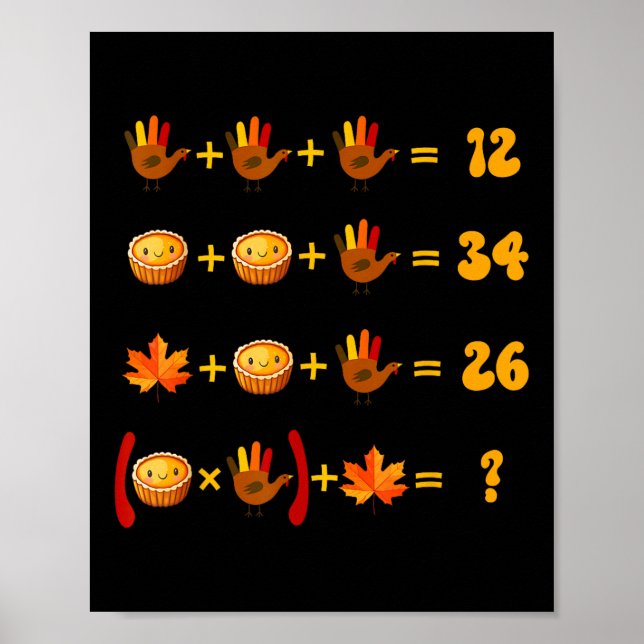 67 Meme Math Thanksgiving Logic Puzzle  Poster (Vorne)