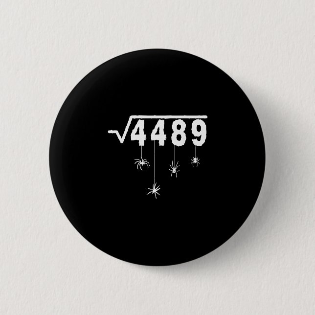 67 Meme Mathelehrer 6 7 Halloween Spinnen Quadrat  Button (Vorderseite)