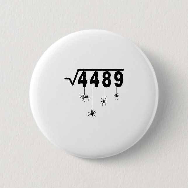 67 Meme Mathelehrer 6 7 Halloween Spinnen Quadrat  Button (Vorderseite)