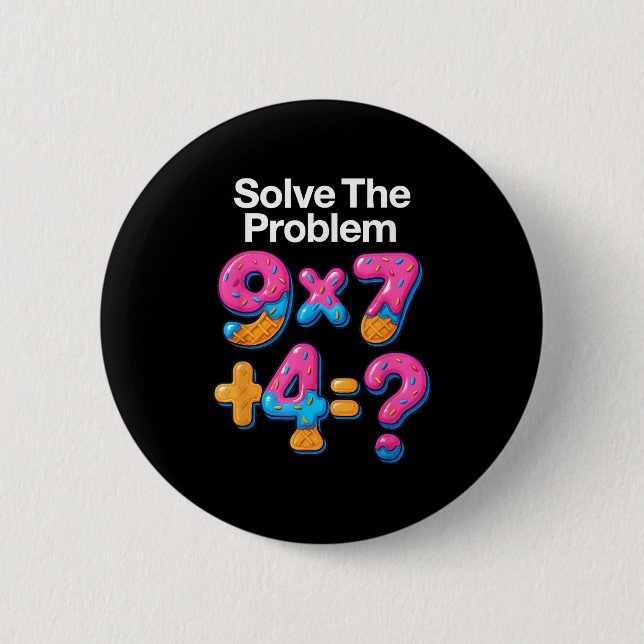 67 Meme Mathelehrer Eiscreme tropft 6 7 Brainrot S Button (Vorderseite)
