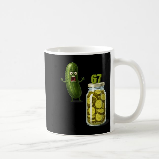 67 Meme Pickle Überraschung Eine Flasche geschnitt Kaffeetasse (Rechts)