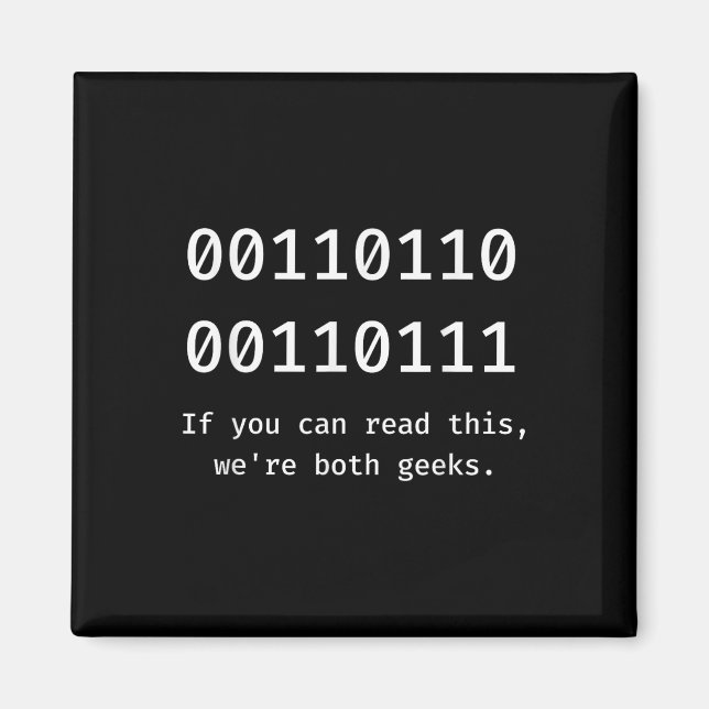 67 Meme Programmierer Binärcode Lustig Sechs Siebe Magnet (Vorne)