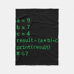 67 Meme Python-Code Ergebnis Geek Humor Six Seven  Fleecedecke
