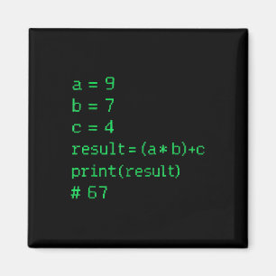 67 Meme Python-Code Ergebnis Geek Humor Six Seven  Magnet