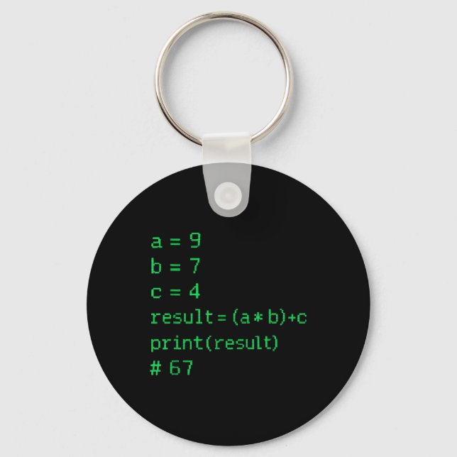 67 Meme Python Code Ergebnis Geek Humor Six Seven  Schlüsselanhänger (Vorderseite)