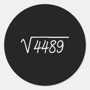 67 Meme Quadratwurzel 4489  Runder Aufkleber