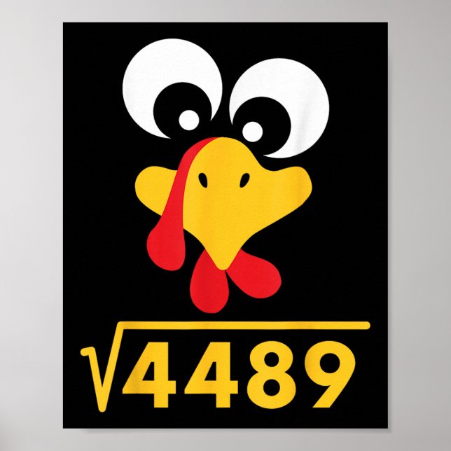 67 Meme Quadratwurzel 4489 Truthahn Erntedankfest  Poster (Vorne)