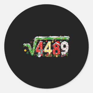 67 Meme Quadratwurzel 4489 Weihnachten Familie pas Runder Aufkleber