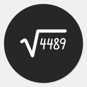 67 Meme Quadratwurzel von 4489 Six Seven  Runder Aufkleber