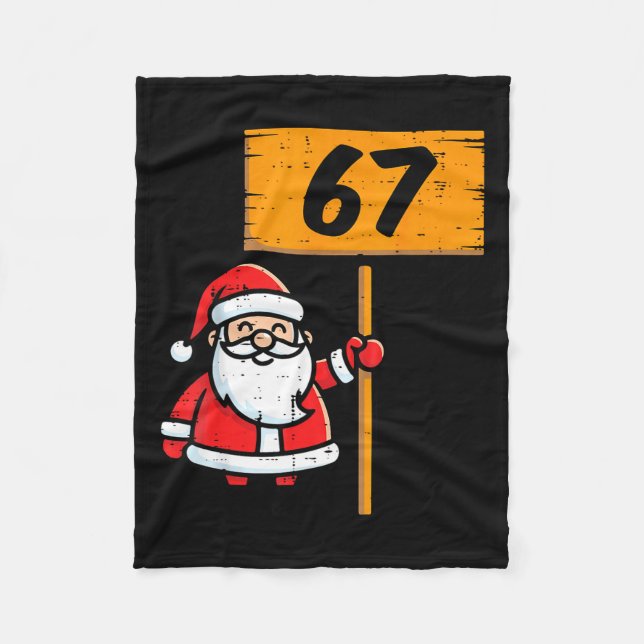 67 Meme Santa Funny Christmas 6 7 Xmas Boys Teen K Fleecedecke (Vorderseite)