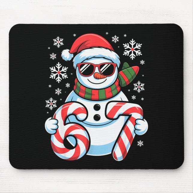 67 Meme Schneemann Brainrot Lustiges Weihnachten K Mousepad (Vorne)