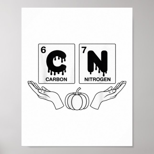 67 Meme Science Chemistry Funny Pumpkin Art Nerd J Poster (Vorne)