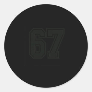 67 Meme Sechs Sieben 6 7 Meme Design 6 7 Runder Aufkleber