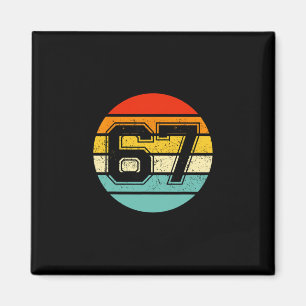 67 Meme Sechs Sieben 6 7 Meme Lustige Zahl Vintage Magnet