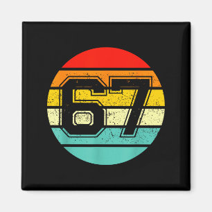 67 Meme Sechs Sieben 6 7 Meme Lustige Zahl Vintage Magnet