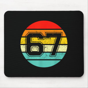 67 Meme Sechs Sieben 6 7 Meme Lustige Zahl Vintage Mousepad