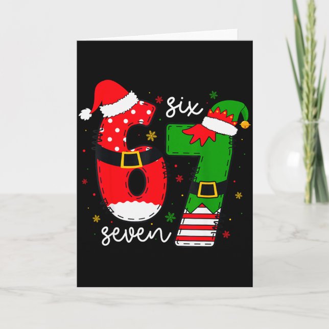 67 Meme Sechs Sieben Für Kinder Frauen Männer Jung Karte (Vorderseite)