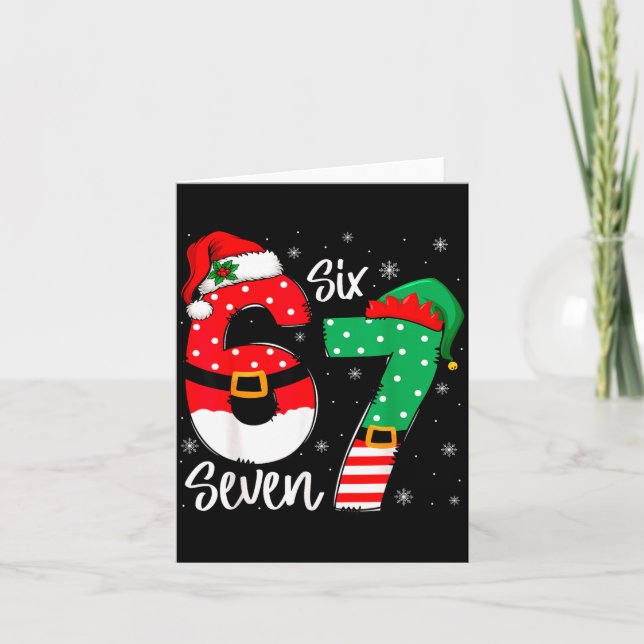 67 Meme Sechs Sieben Für Kinder Frauen Männer Jung Karte (Vorderseite)