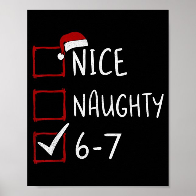 67 Meme Sechs Sieben Männer Jungen Weihnachten 6-7 Poster (Vorne)
