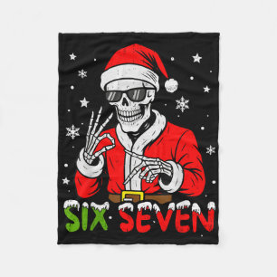 67 Meme Sechs Sieben Skelett Weihnachtsmann Lustig Fleecedecke