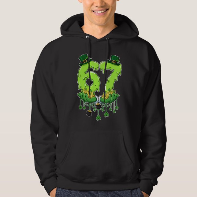 67 Meme Shamrocks Six Seven Shamrocks 6-7 St Patri Hoodie (Vorderseite)