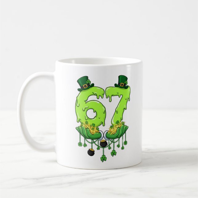 67 Meme Shamrocks Six Seven Shamrocks 6-7 St Patri Kaffeetasse (Links)