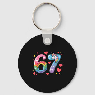 67 Meme-Shirt Nummer Lustig Sechs Sieben 6 7  Schlüsselanhänger