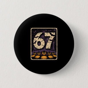67 Meme-Shirt Six Seven Lustiges Halloween-Design Button