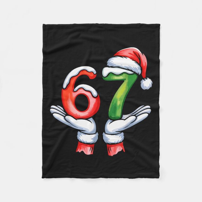 67 Meme Six Seven 67 Weihnachten  Fleecedecke (Vorderseite)