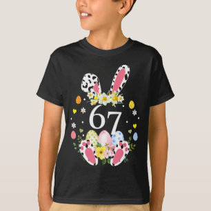 67 Meme Six Seven 6 7 Bunny Leopard Kinder Lustig T-Shirt