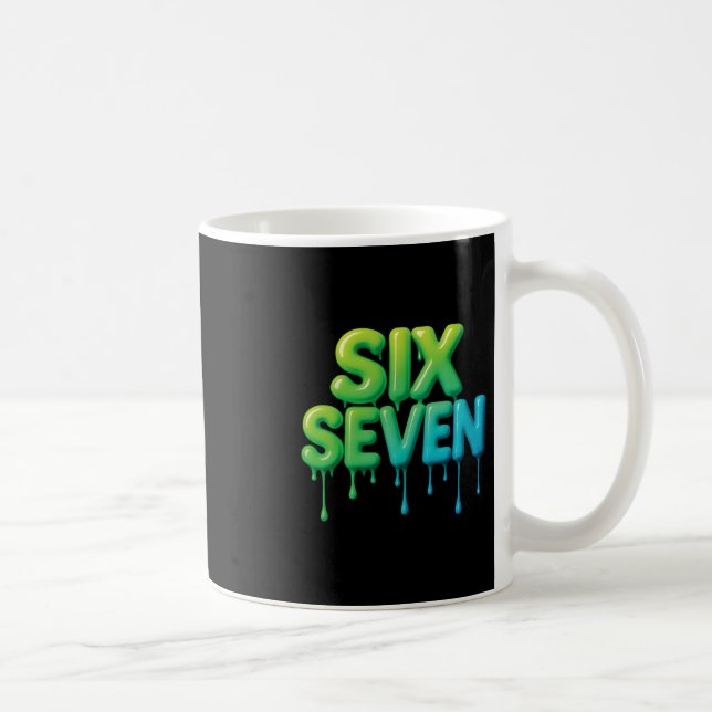 67 Meme Six Seven 6-7 Funny Internet Joke Viral Tr Kaffeetasse (Rechts)