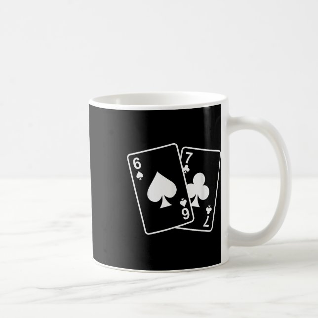 67 Meme Six Seven 6–7 Funny Playing Cards  Kaffeetasse (Rechts)