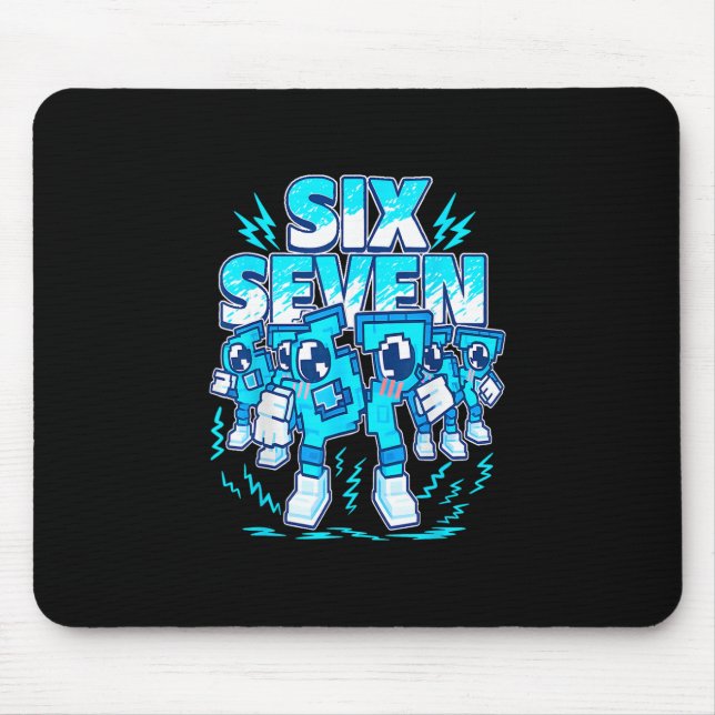 67 Meme Six Seven 6 7 italienischer Brainrot Gebur Mousepad (Vorne)