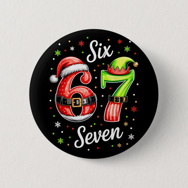 67 Meme Six Seven 6 7 Kids Women Men Boys Girls Ch Button (Vorderseite)