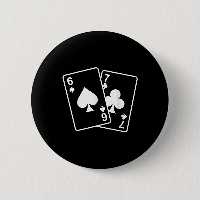 67 Meme Six Seven 6–7 Lustige Spielkarten  Button (Vorderseite)