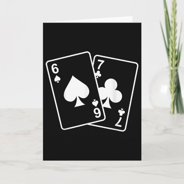 67 Meme Six Seven 6–7 Lustige Spielkarten Karte (Vorderseite)