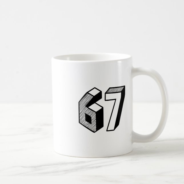 67 Meme Six Seven 6-7 Lustiger Internet-Witz Viral Kaffeetasse (Rechts)