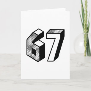 67 Meme Six Seven 6-7 Lustiger Internet-Witz Viral Karte