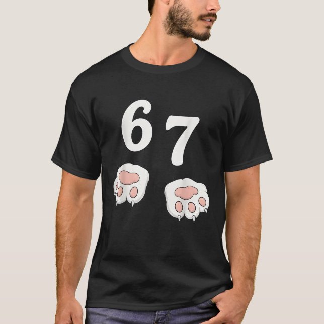 67 Meme Six Seven 6 7 Shirt Meme Funny Cat 67 (Vorderseite)
