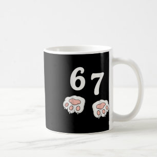67 Meme Six Seven 6 7 Shirt Meme Lustige Katze 67 Kaffeetasse