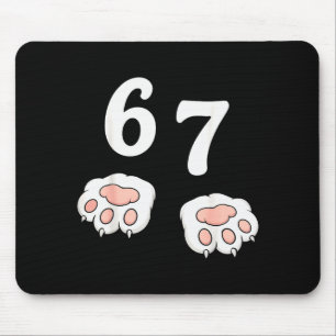 67 Meme Six Seven 6 7 T-Shirt Meme Lustige Katze 6 Mousepad