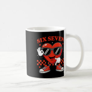 67 Meme Six Seven 6 7 Valentinstag Herz Jungen Mäd Kaffeetasse