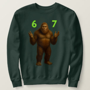 67 Meme Six Seven Bruh Bigfoot   Benutzerdefiniert Sweatshirt