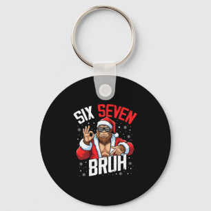 67 Meme Six Seven Bruh Bigfoot Weihnachtsmann 6 7 Schlüsselanhänger