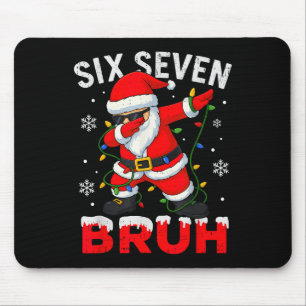 67 Meme Six Seven Bruh Dabbing Weihnachtsmann Lust Mousepad
