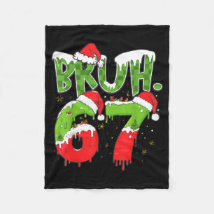 67 Meme Six Seven Bruh Lustige Zahl Weihnachten  Fleecedecke