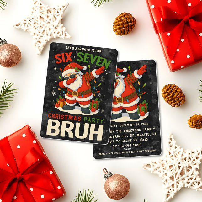 67 Meme Six Seven Bruh Lustiges Weihnachten 6 7 Einladung (Von Creator hochgeladen)